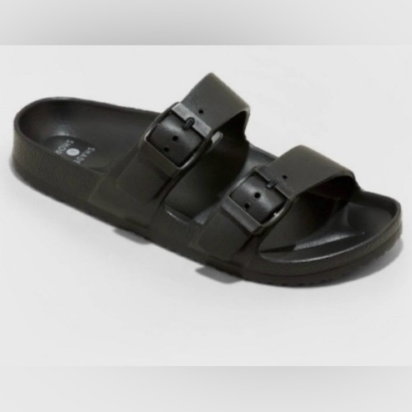 Shade & Shore Shoes - Women's Neida EVA Two Band Footbed Slide Sandals - Shade & Shore™ Black Size 11